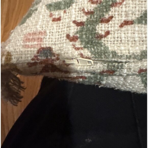 2 Bohemian Kilim Style Throw Pillow With Fringe 22 x 22”Multicolor Cotton - Picture 13 of 16